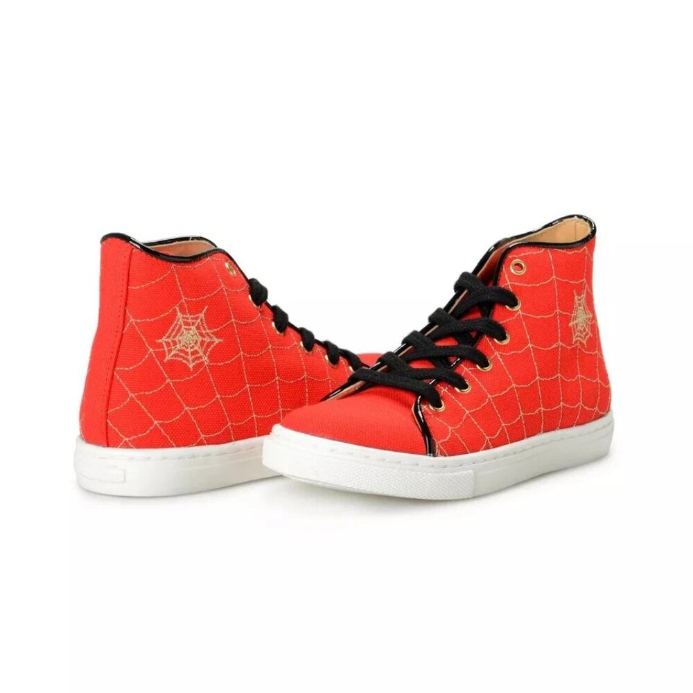 Sneakers Charlotte Olympia Girls Red Canvas Leather Shoes